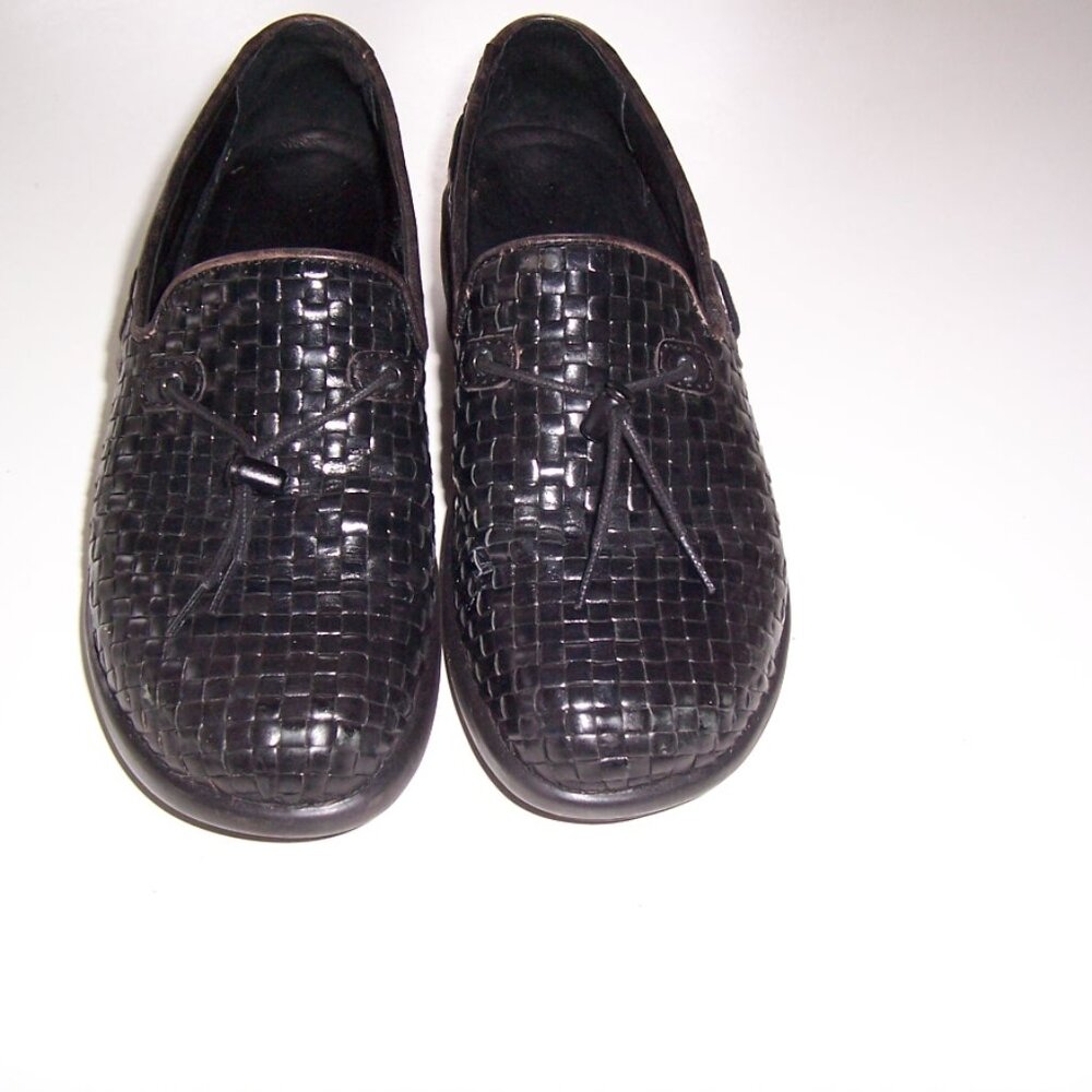 Dansko Solvie Loafers  Size 6.5 Black Braided Leather